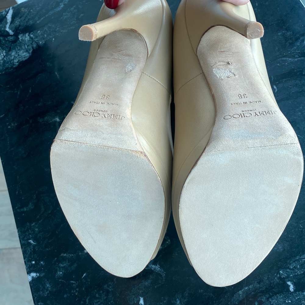 Jimmy Choo Quiet Calfskin open toe shoes Nude - Picture 7 of 9
